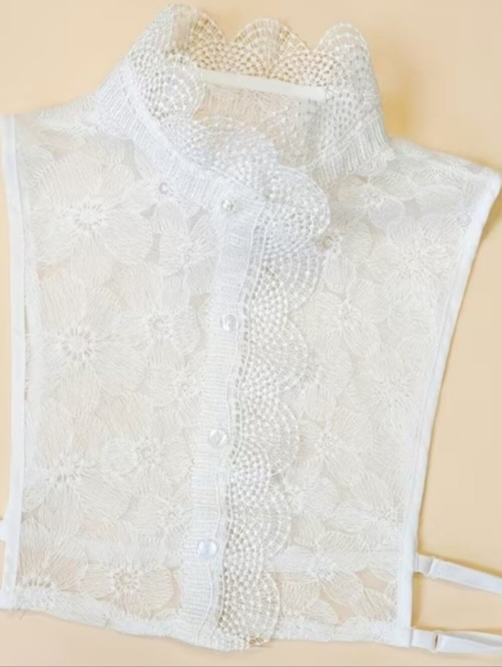 White Lace Detachable Mock Neck Dickey